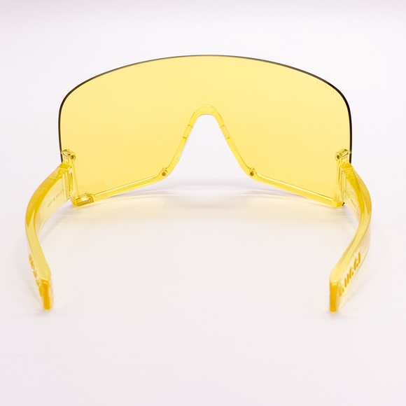 NEW GUCCI GG1631S 009 YELLOW SHIELD UNISEX SUNGLASSES GUCCI WOMEN EYEWEAR - Picture 7 of 11